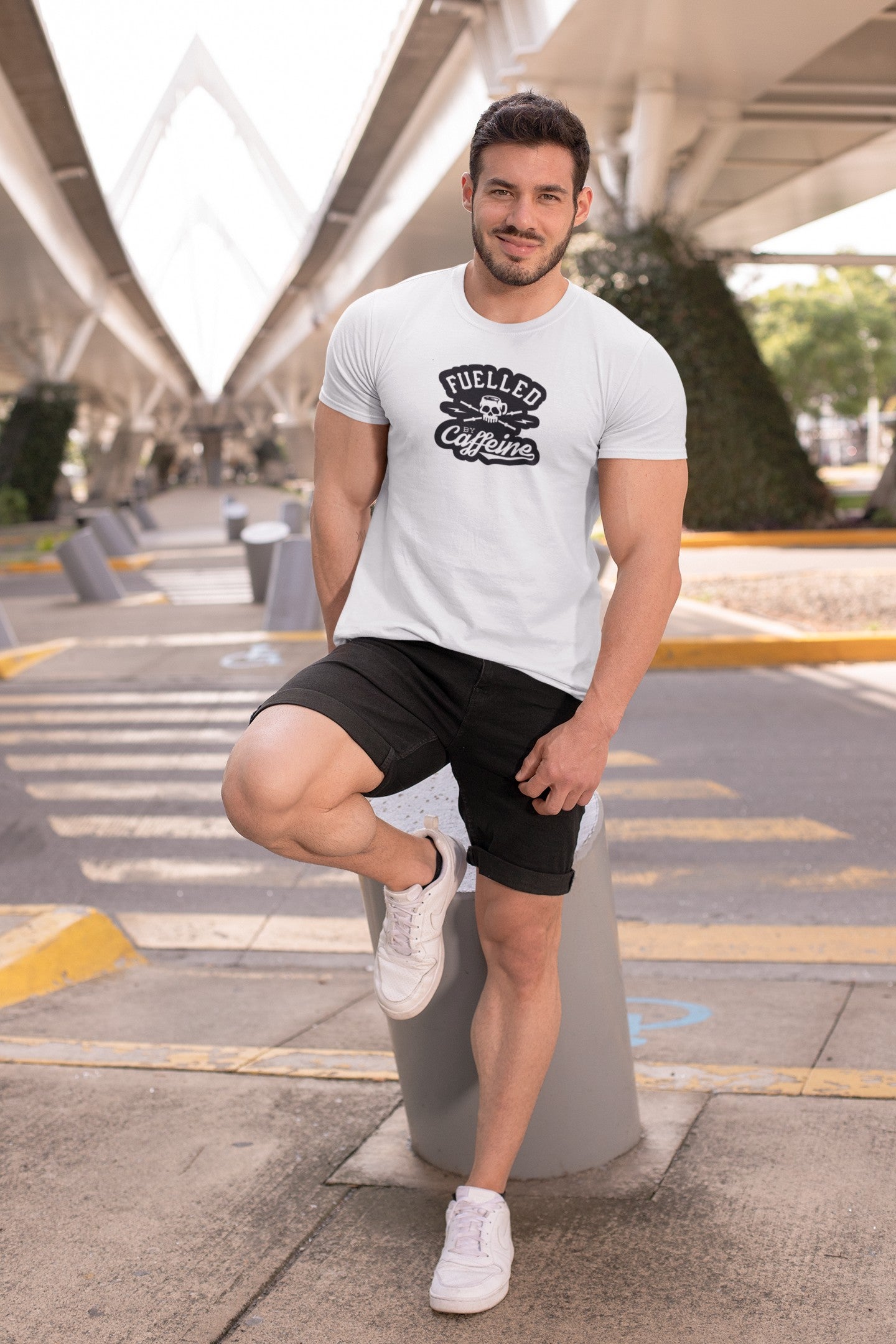 Gym T Shirt - Fuel By Caffiene. Sports T Shirt by Strong Soul.