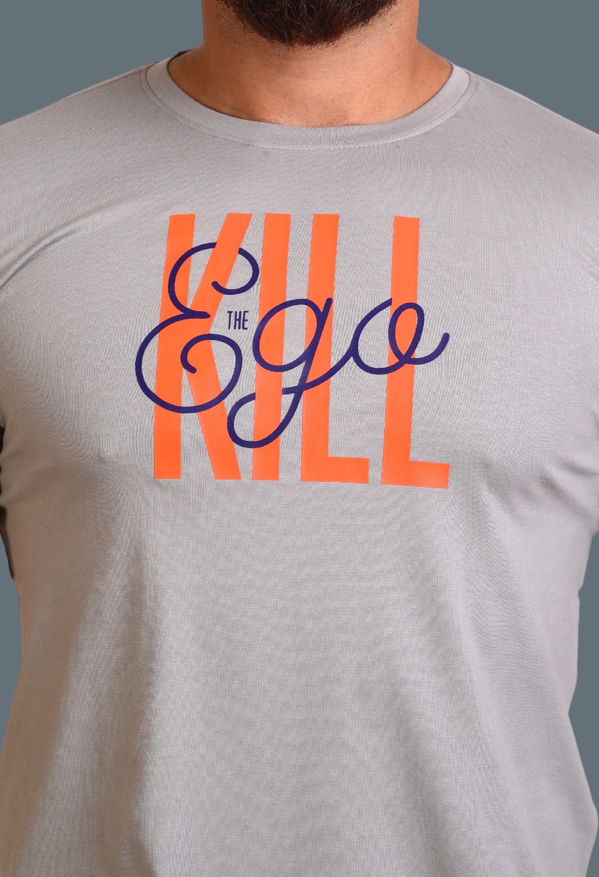 Gym T Shirt - Kill The Ego - Men T-Shirt with premium cotton Lycra. The Sports T Shirt by Strong Soul