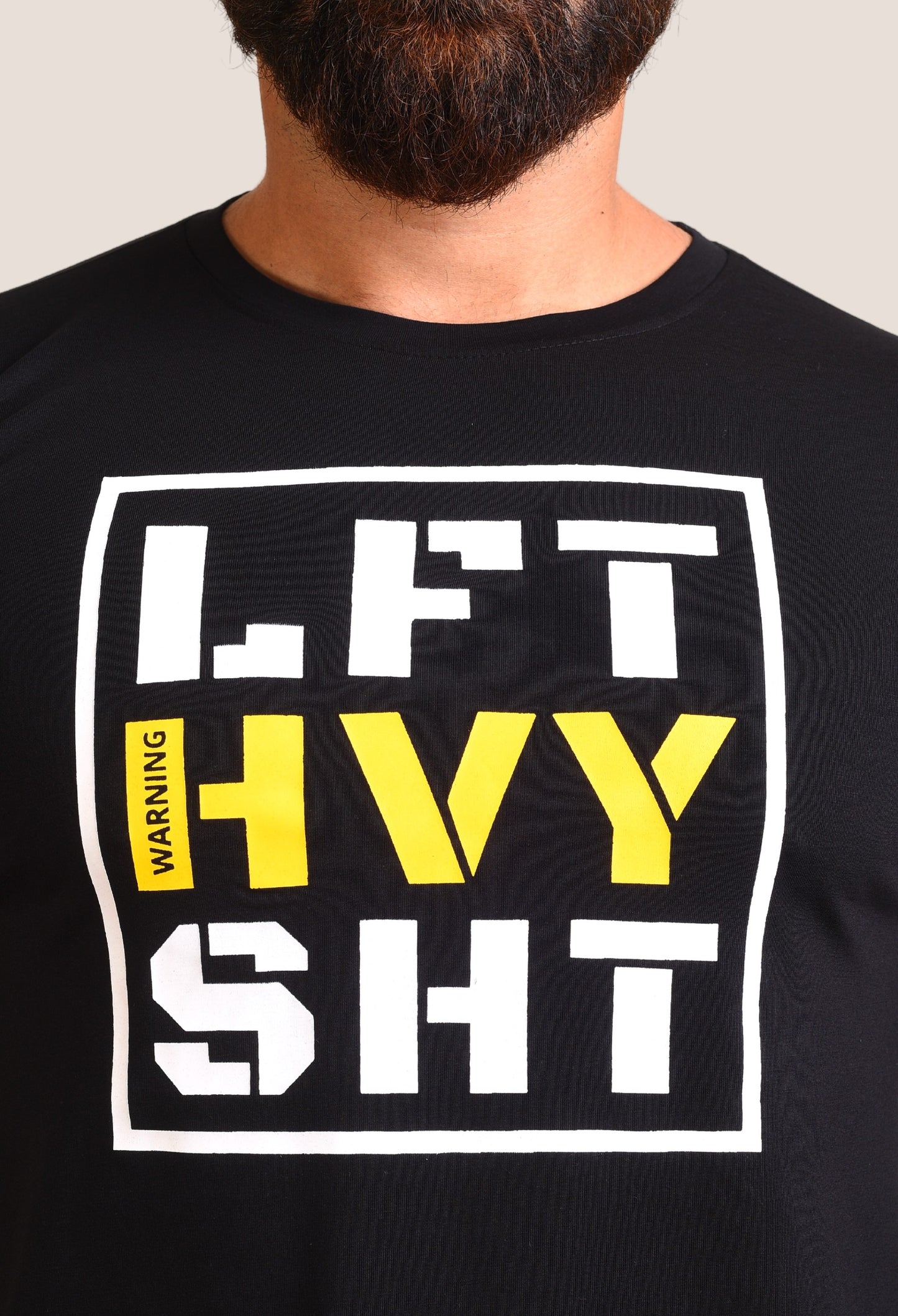 Gym T Shirt - Lift Heavy Shit - Men T-Shirt with premium cotton Lycra. The Sports T Shirt by Strong Soul
