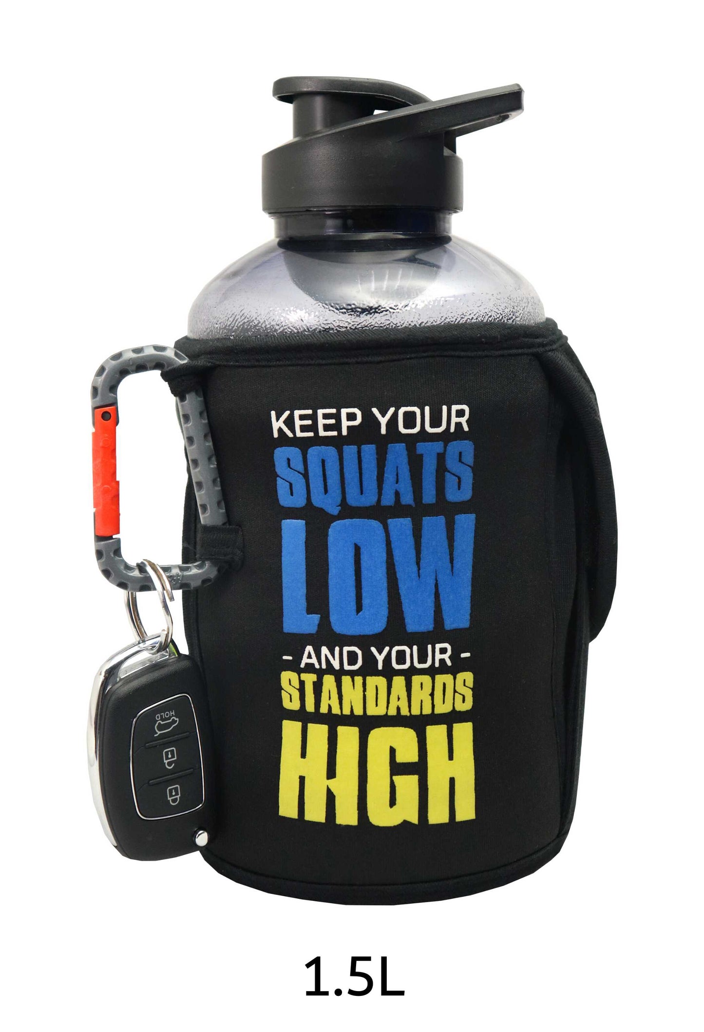 Low Squats High Standards - Gallon Gym Bottle 1.5L Strong Soul Gym Bottle