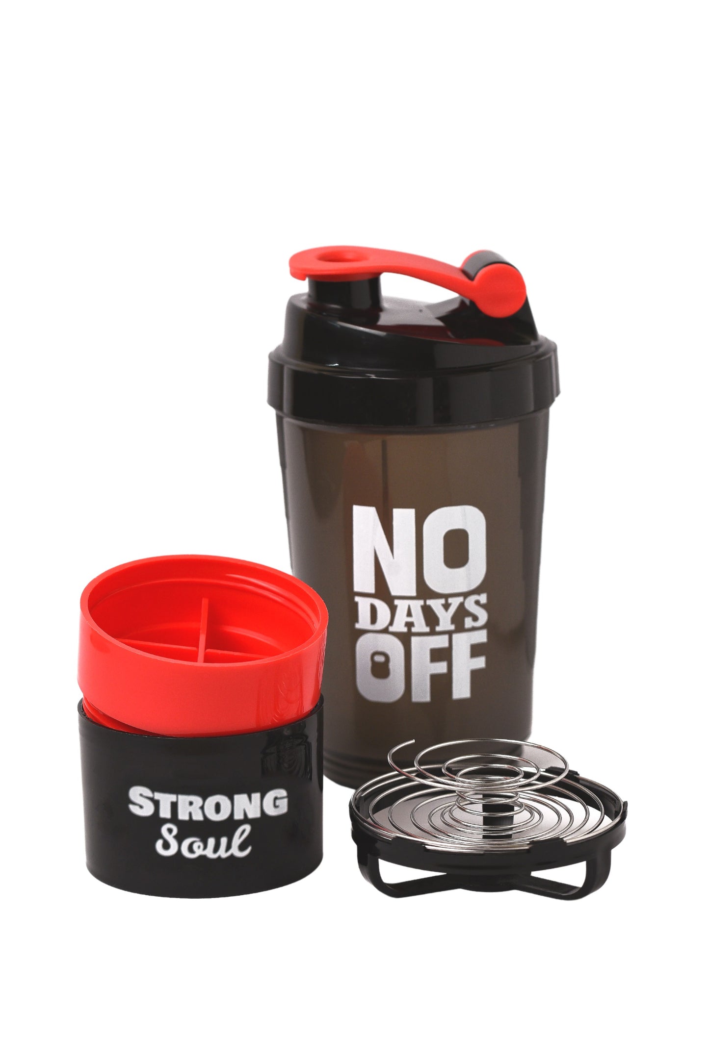 No Days Off - Protein Shaker Pro 700ML - Red Strong Soul Accessories
