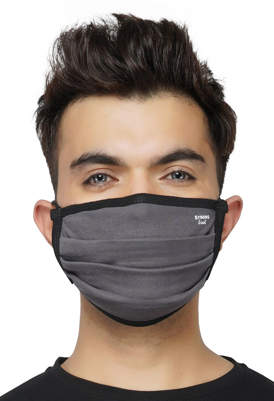 SS Essentials - Strong Shield Grey Unisex Mask (Pack of 3,4,5) Strong Soul Accessories