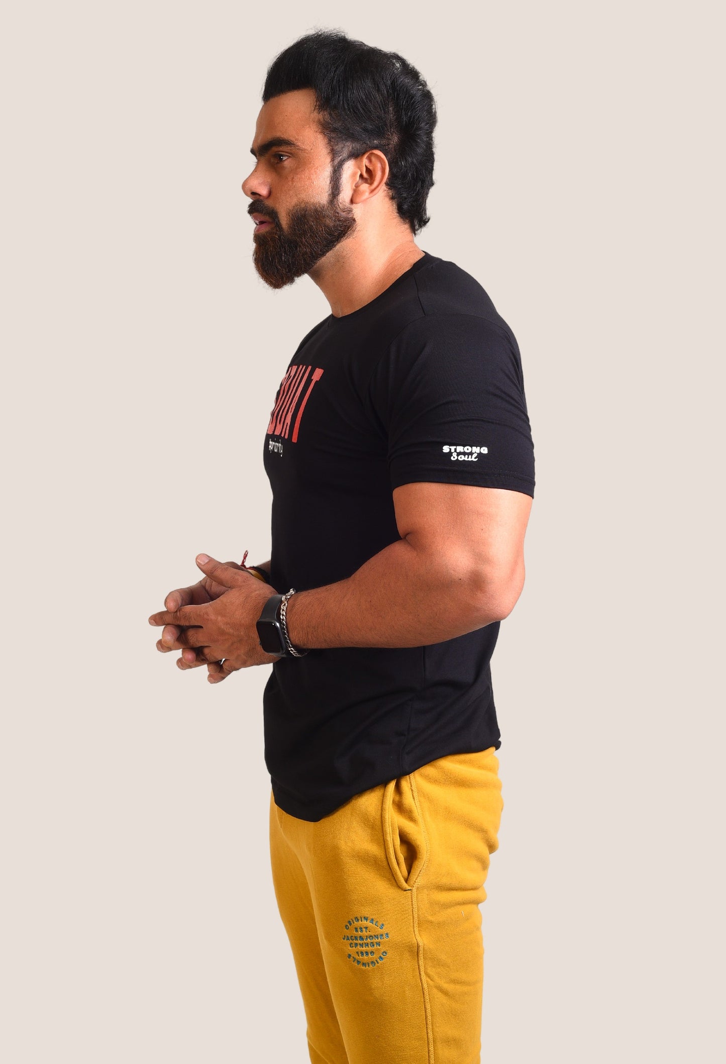 Gym T Shirt - Squat Priority - Men T-Shirt with premium cotton Lycra. The Sports T Shirt by Strong Soul
