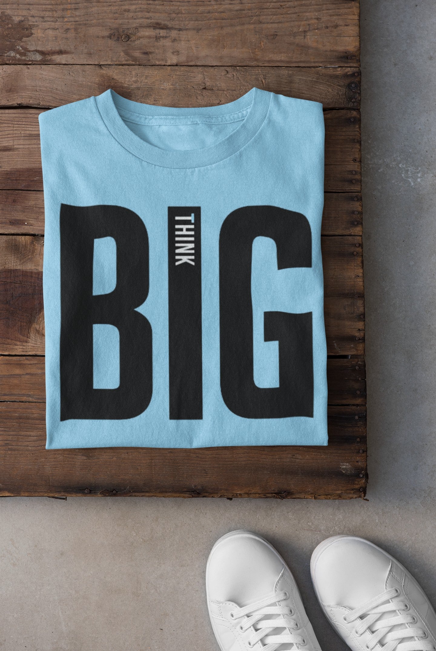 Gym T Shirt - Think Big with premium cotton Lycra. The Sports T Shirt by Strong Soul