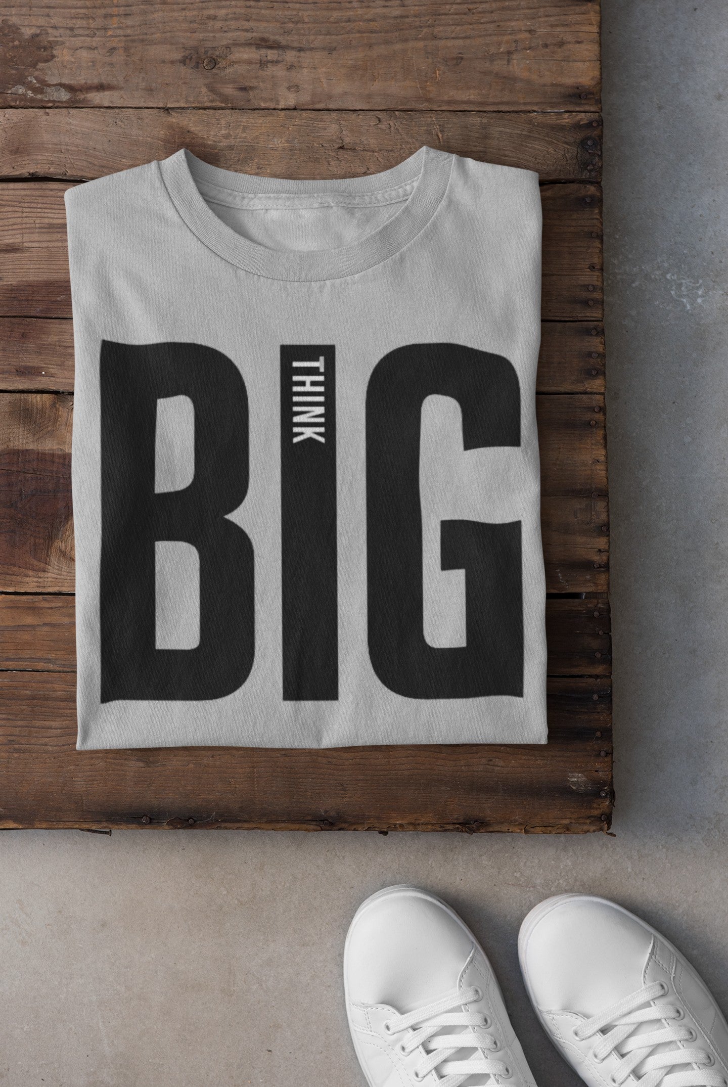 Gym T Shirt - Think Big with premium cotton Lycra. The Sports T Shirt by Strong Soul