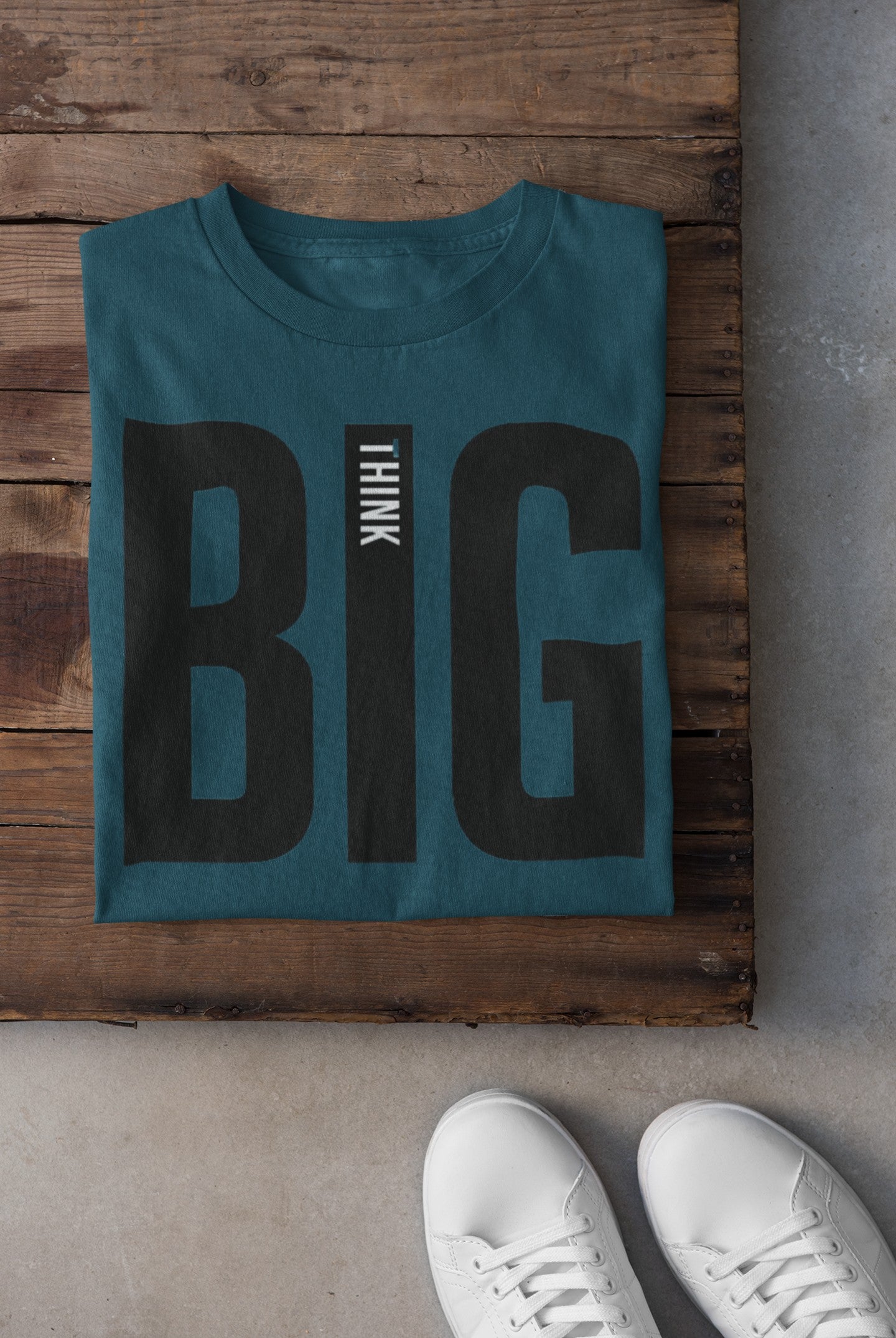 Gym T Shirt - Think Big with premium cotton Lycra. The Sports T Shirt by Strong Soul