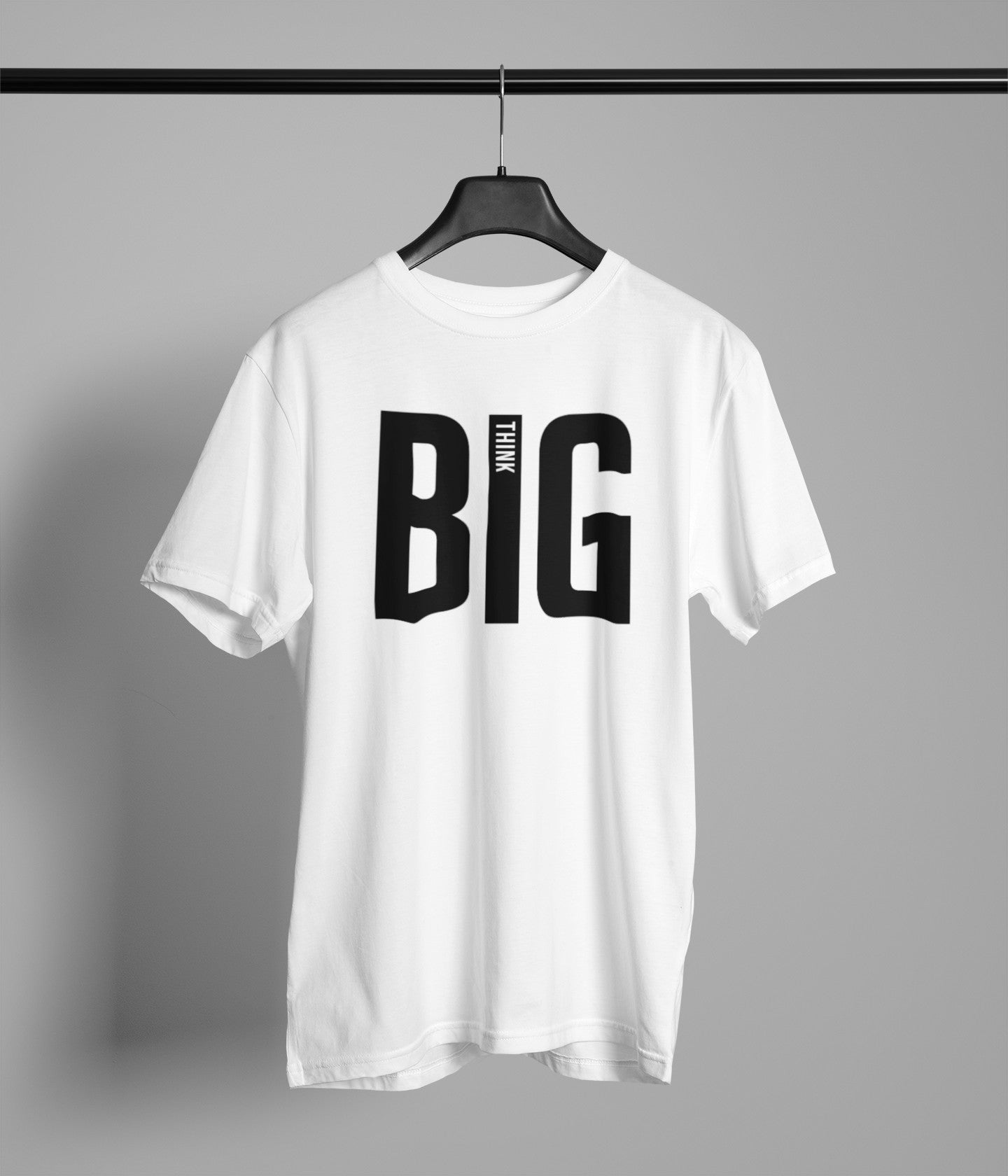 Gym T Shirt - Think Big with premium cotton Lycra. The Sports T Shirt by Strong Soul