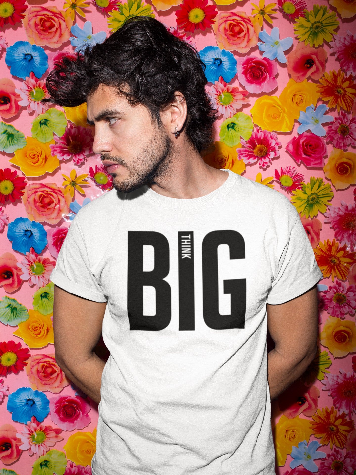 Gym T Shirt - Think Big with premium cotton Lycra. The Sports T Shirt by Strong Soul