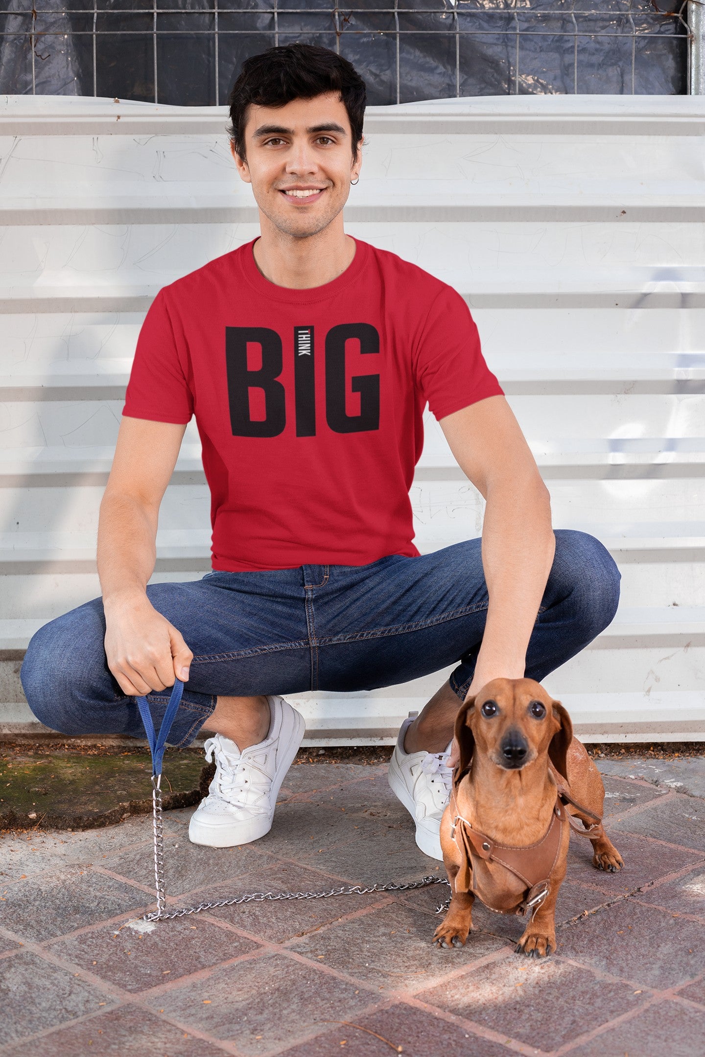 Gym T Shirt - Think Big with premium cotton Lycra. The Sports T Shirt by Strong Soul
