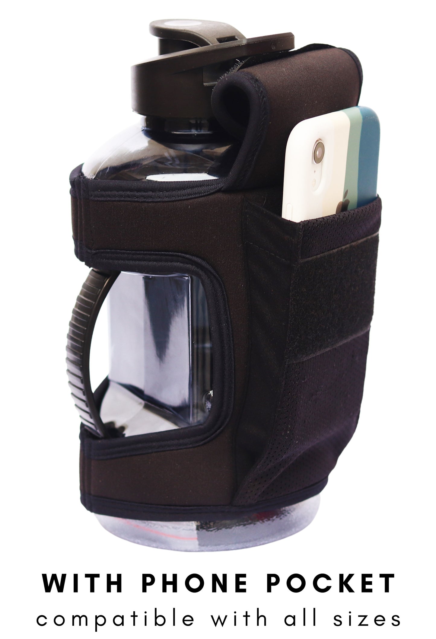 Gym bottle - Unstoppable - Gym Gallon 1.5L - With phone pocket and key holder - Strong soul