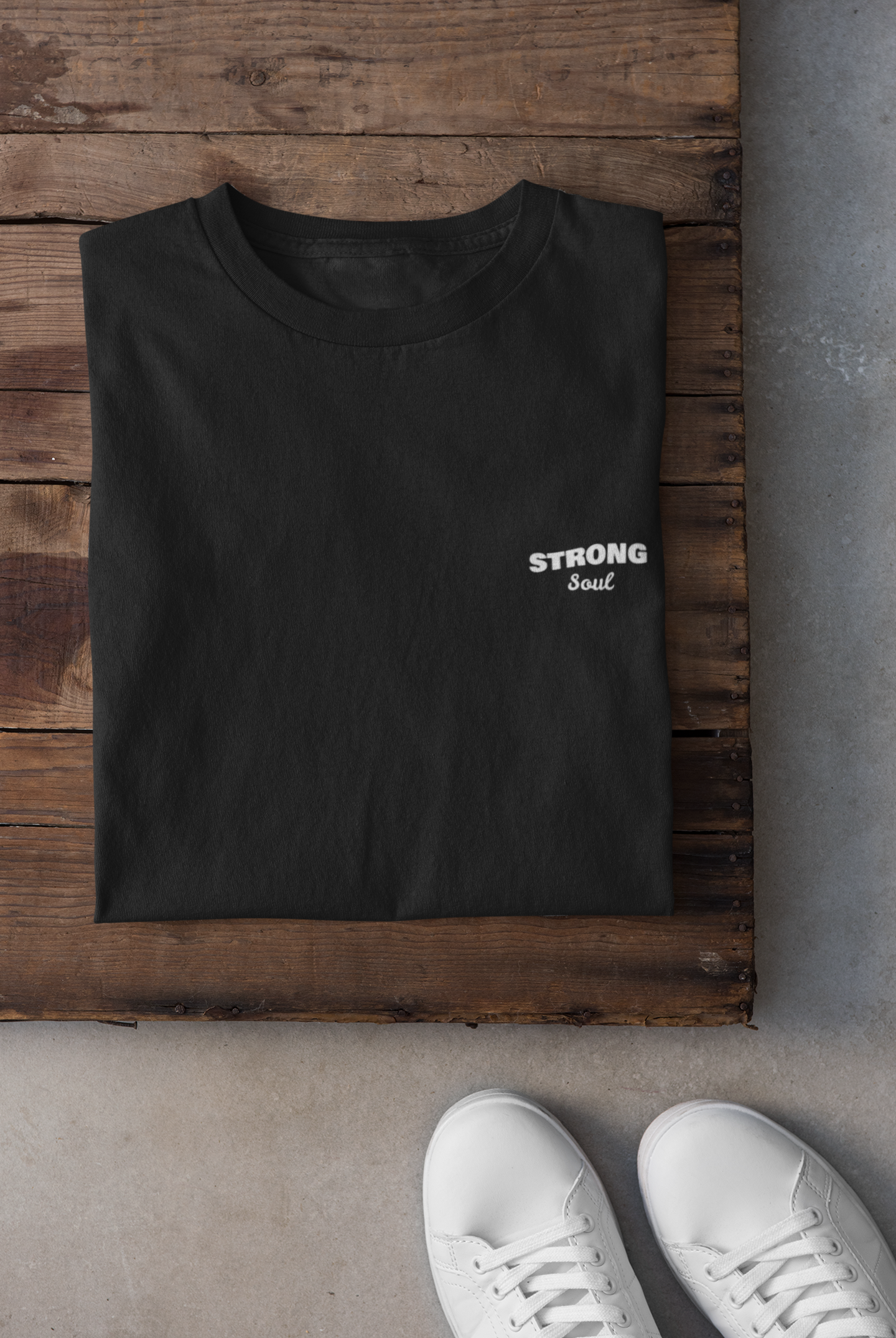 Black Solid - Gym T Shirt Strong Soul Shirts & Tops