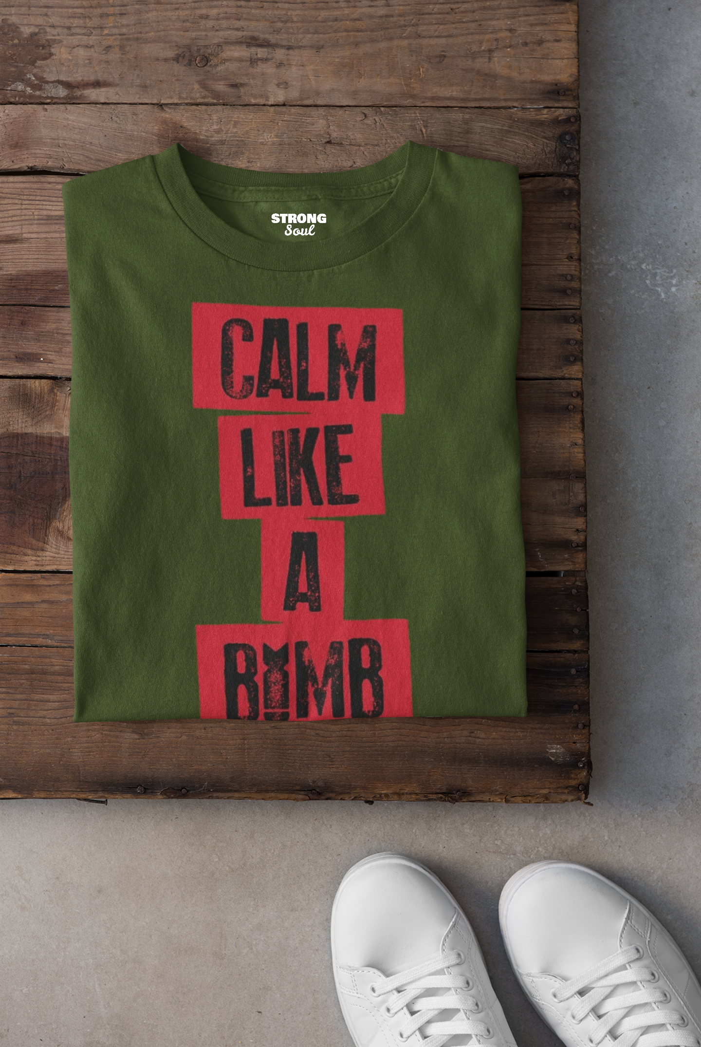 Calm Like A Bomb - Gym T Shirt Strong Soul Shirts & Tops