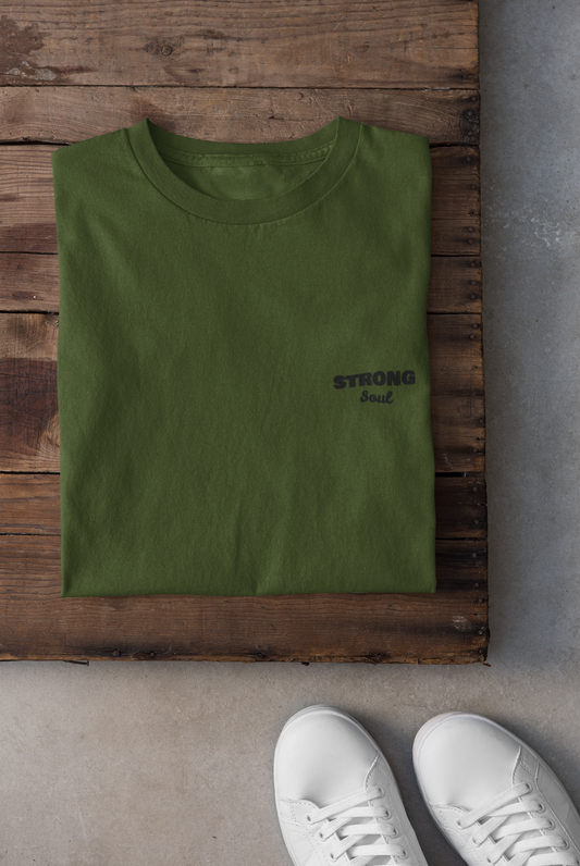 Army Green Solid - Gym T Shirt Strong Soul Shirts & Tops