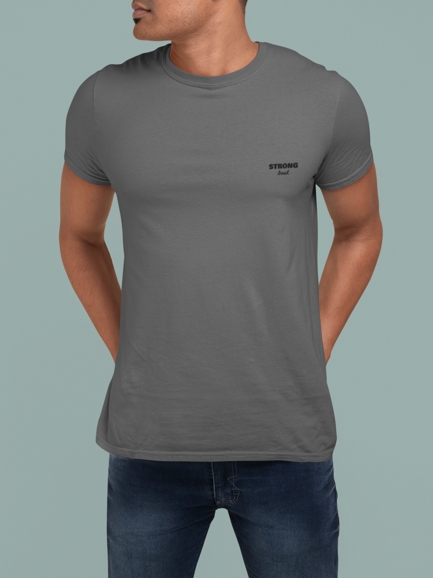 Dark Grey Solid - Gym T Shirt Strong Soul Shirts & Tops
