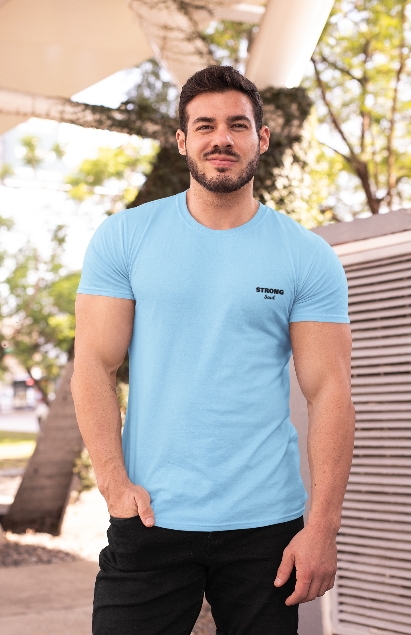 Solid Stretch T-shirt - Peacock Blue