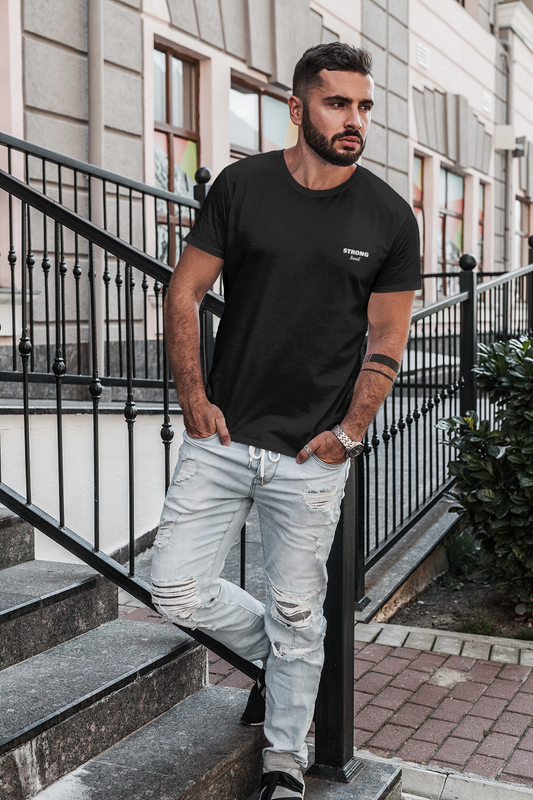 Black Solid - Gym T Shirt Strong Soul Shirts & Tops