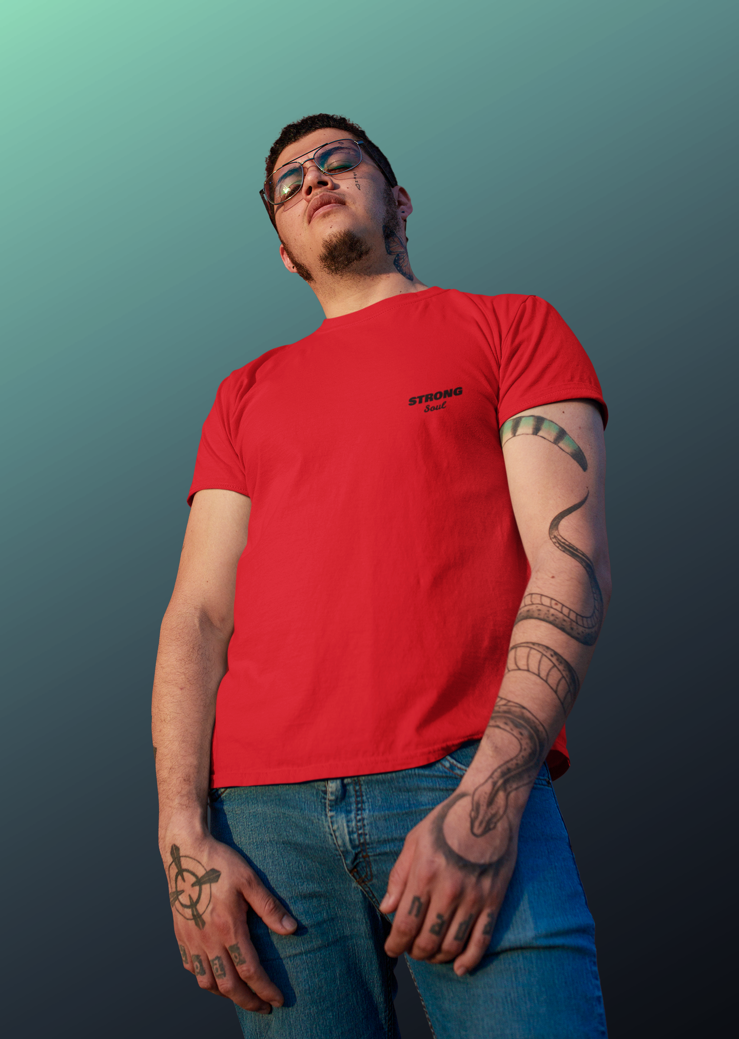 Red Solid - Gym T Shirt Strong Soul Shirts & Tops