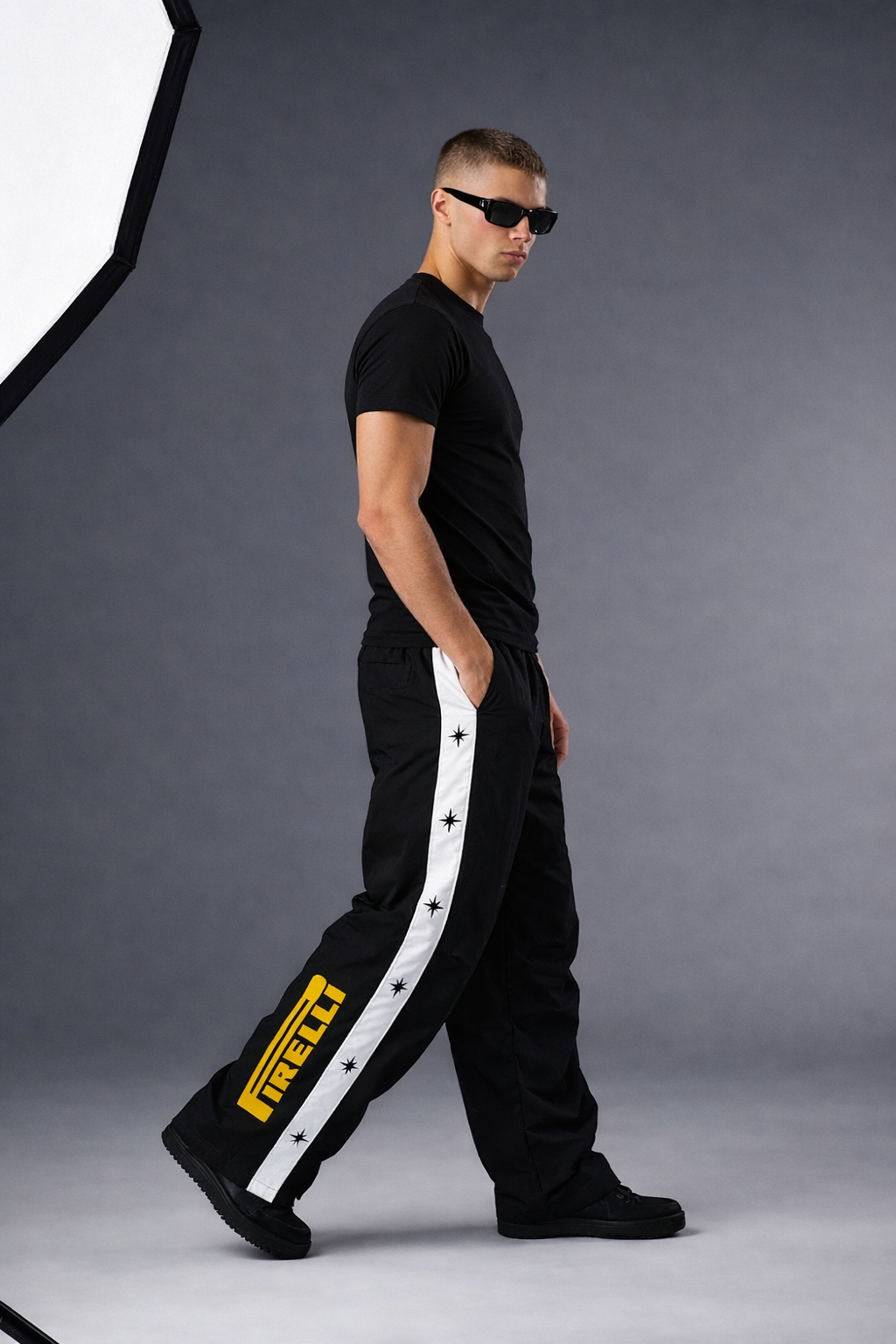 P110 - Black Star Track Pants Polyester
