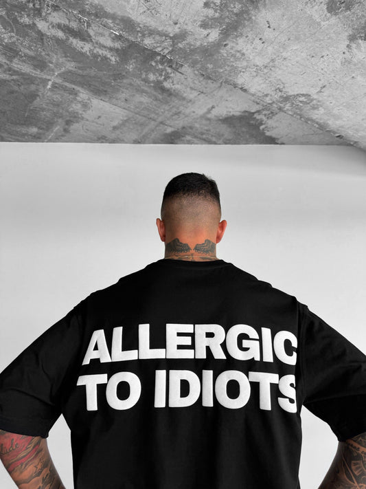 Allergic To Idiots - Black - Oversized T Shirt Strong Soul Shirts & Tops