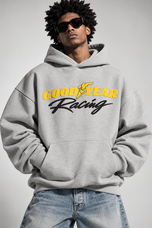 Grey - Good Racing - Oversized Hoodie