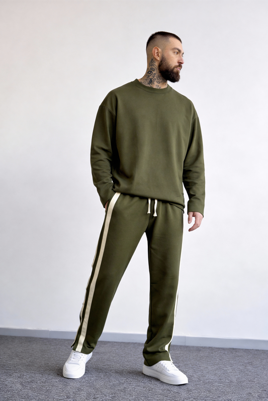 Army Green - Pajama P108 + Oversized T-Shirt Co-ord