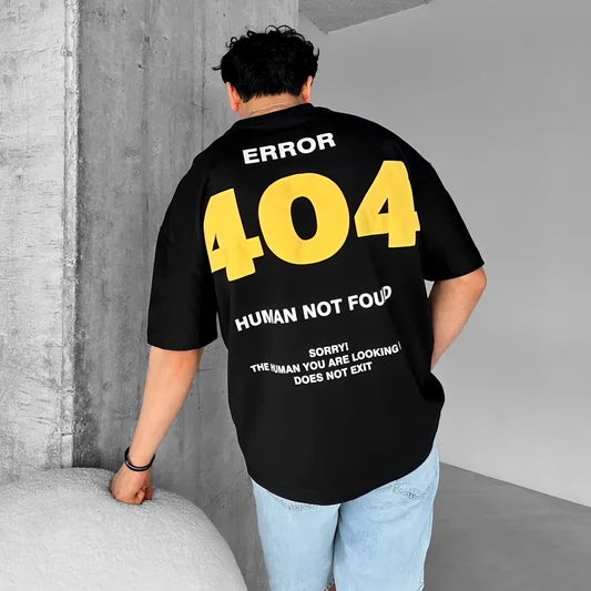 T-Shirt - 404 Not Found - Black - Oversized