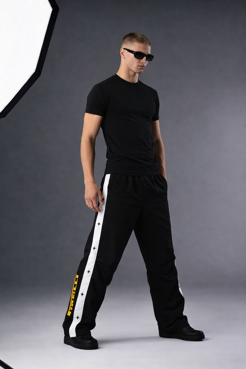 P110 - Black Star Track Pants Polyester