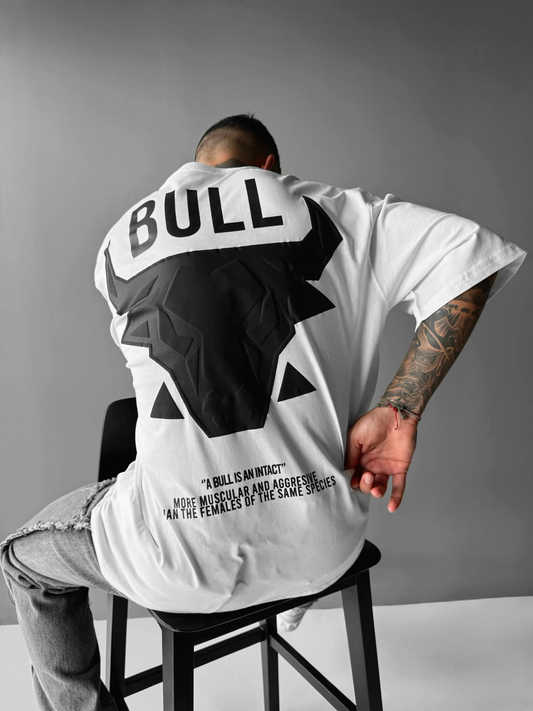 The BULL - White Black - Oversized T Shirt Strong Soul Shirts & Tops