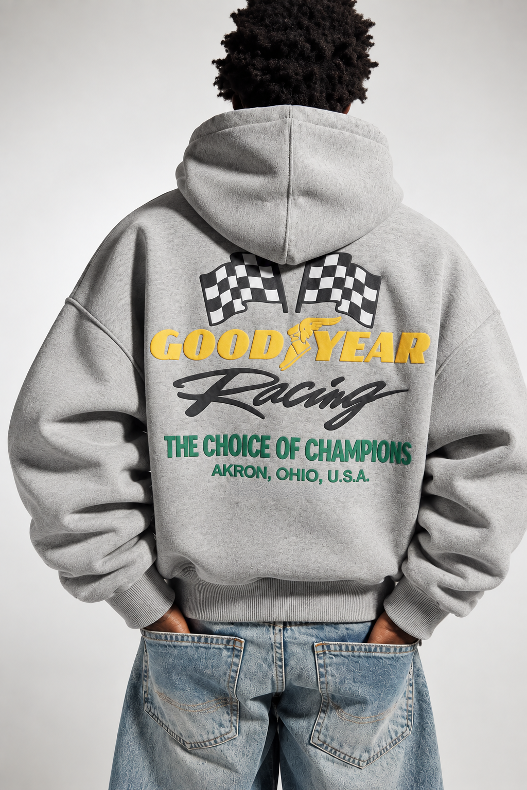 Grey - Good Racing - Oversized Hoodie