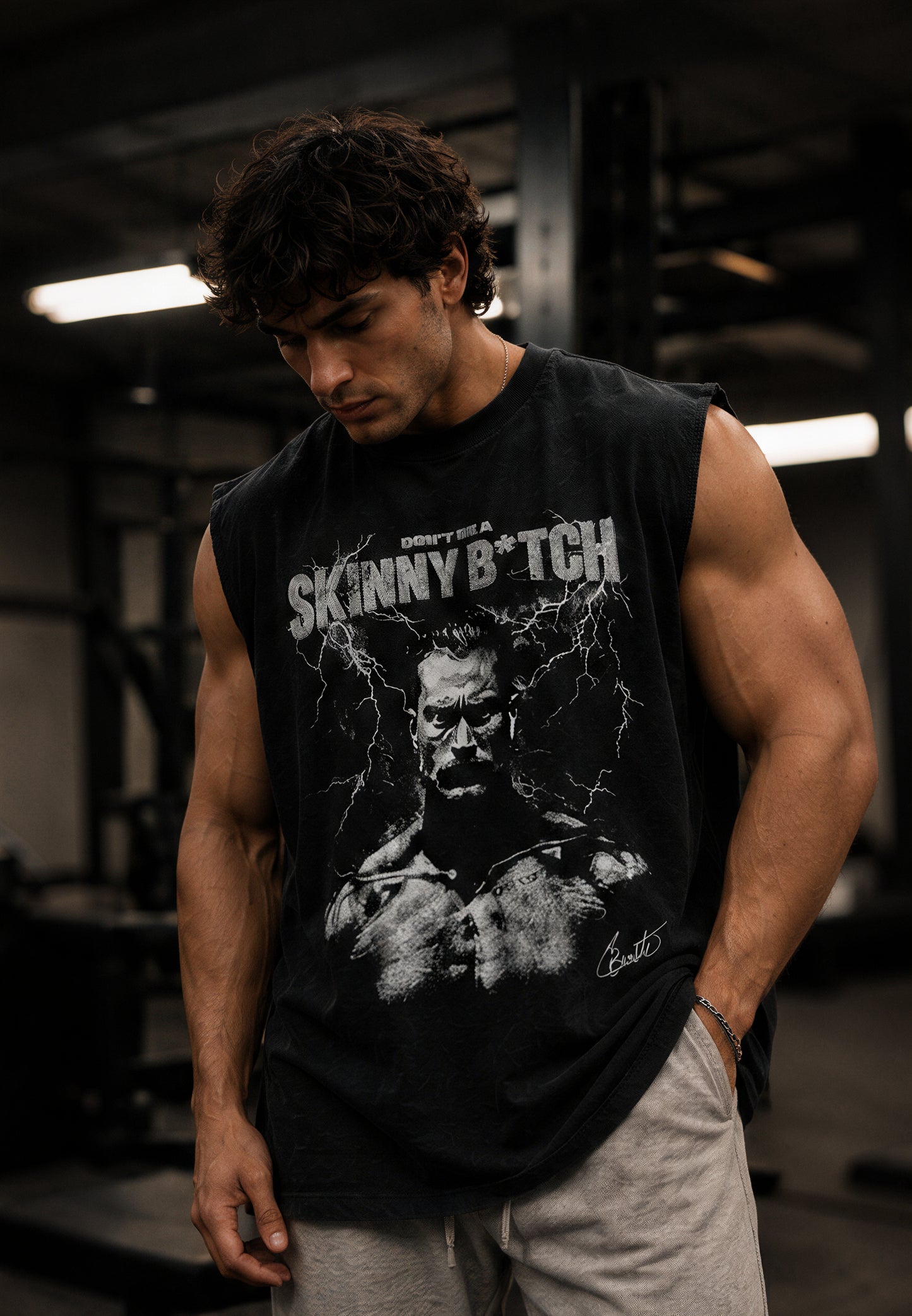 Black - T104 - Don't Be Skinny - Tank Top