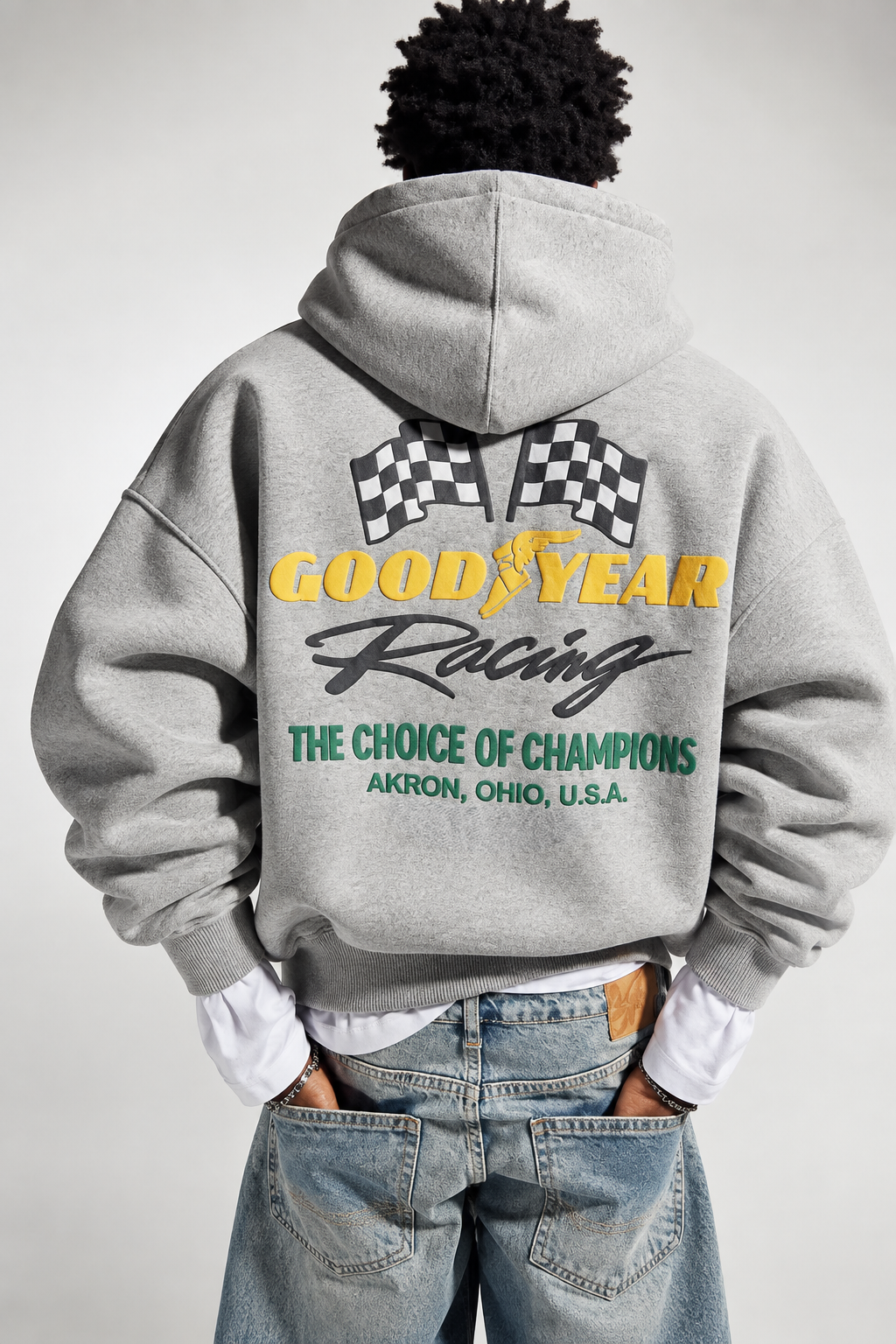 Grey - Good Racing - Oversized Hoodie