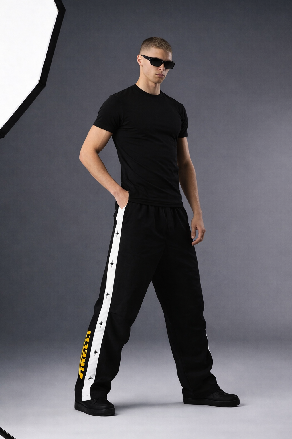 P110 - Black Star Track Pants Polyester
