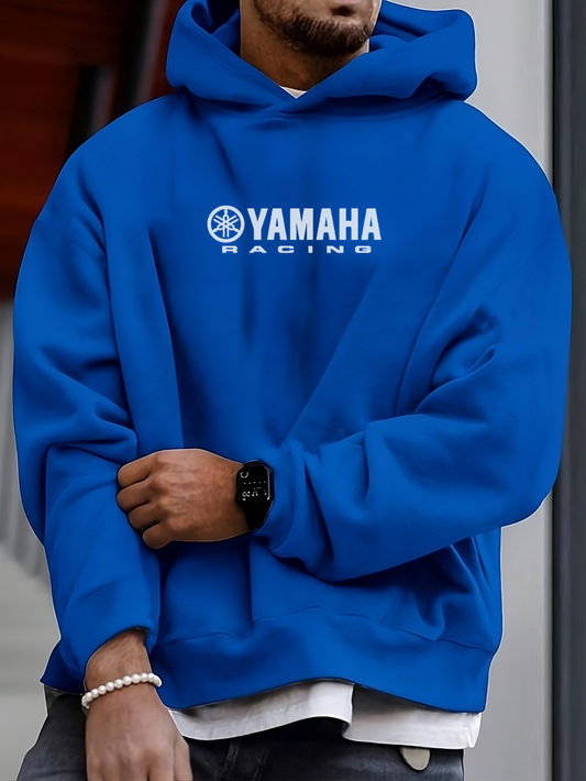 Racing Blue Strips - Oversized Hoodie 400 GSM