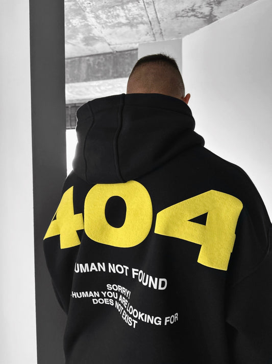 404 Not Found - Black - Oversize Hoodie - 400 GSM