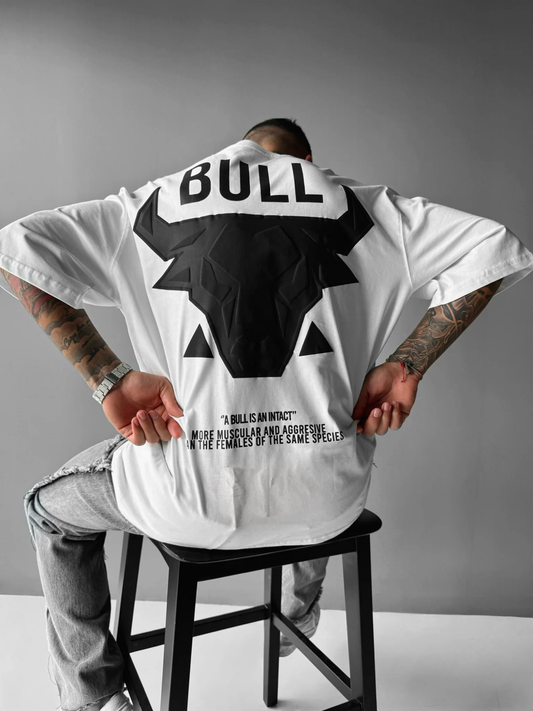 The BULL - White Black - Oversized T Shirt Strong Soul Shirts & Tops