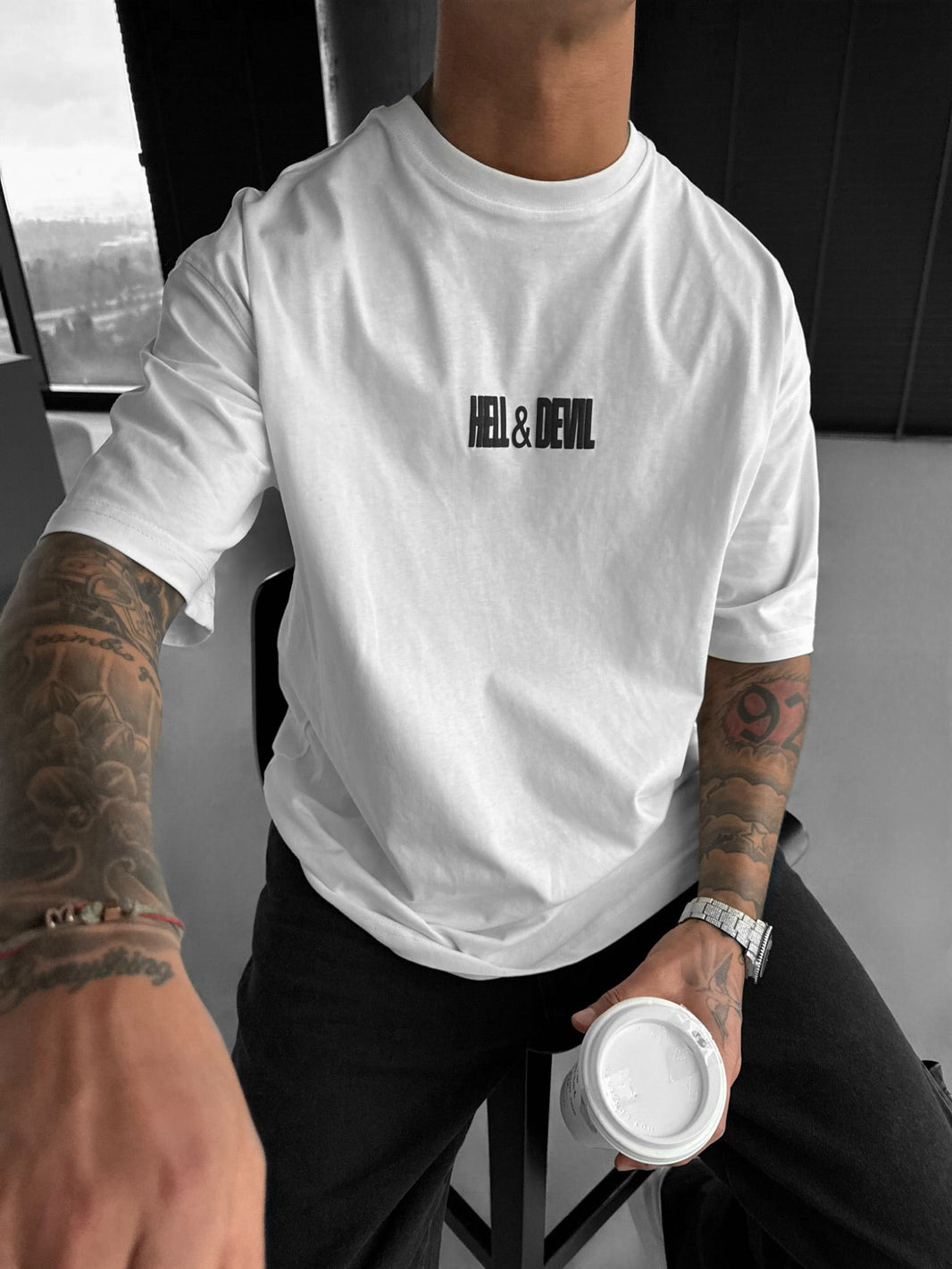 PS Paul Smith - T-shirt bianca con stampa di dado