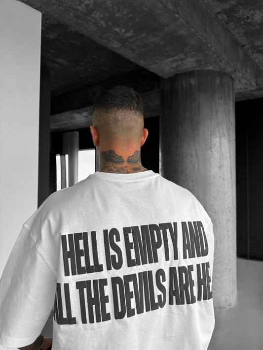 Hell Is Empty - White - Oversized T Shirt Strong Soul Shirts & Tops
