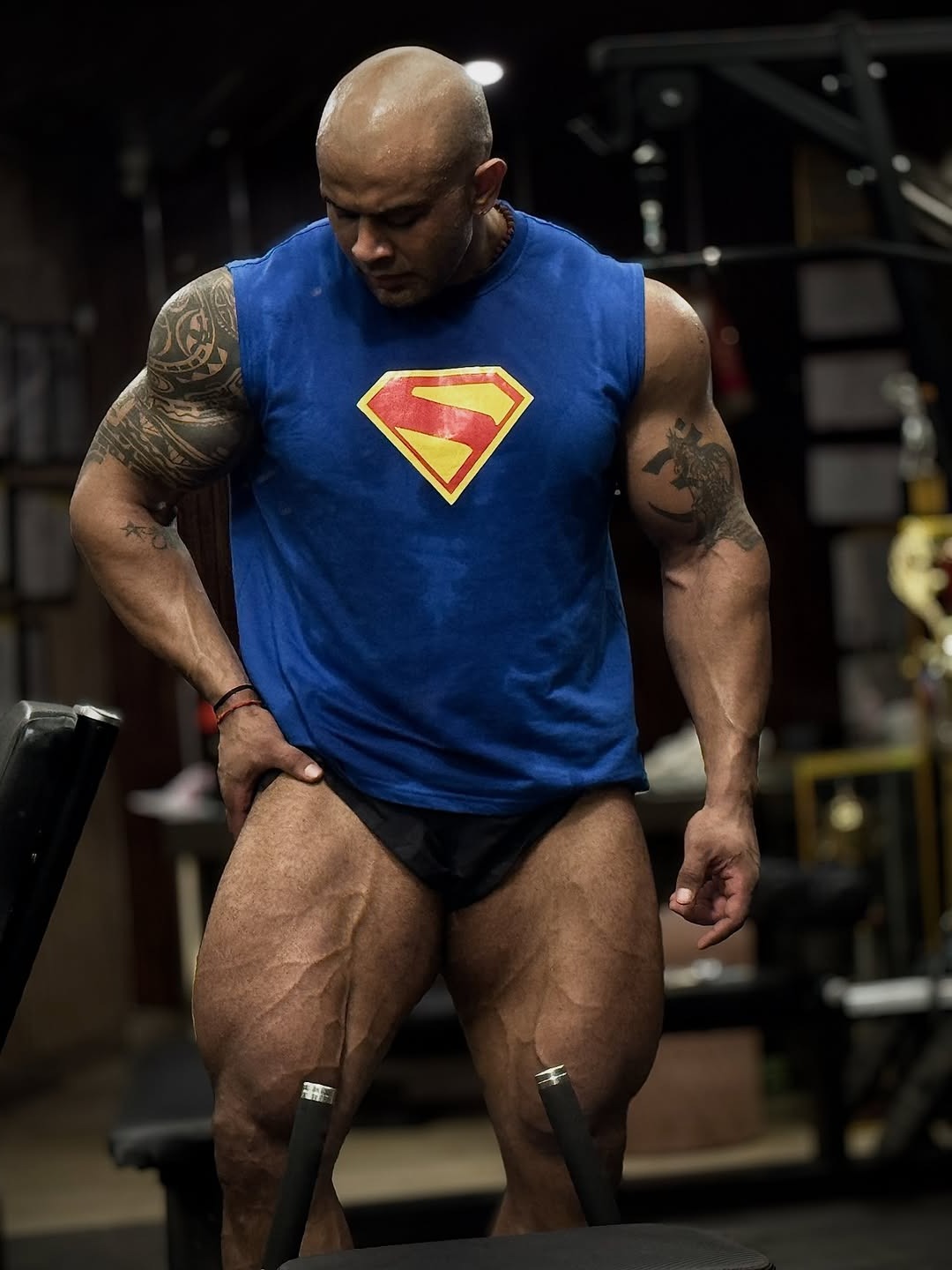 Royal Blue - T104 - Super Man - Crop Cut-Offs