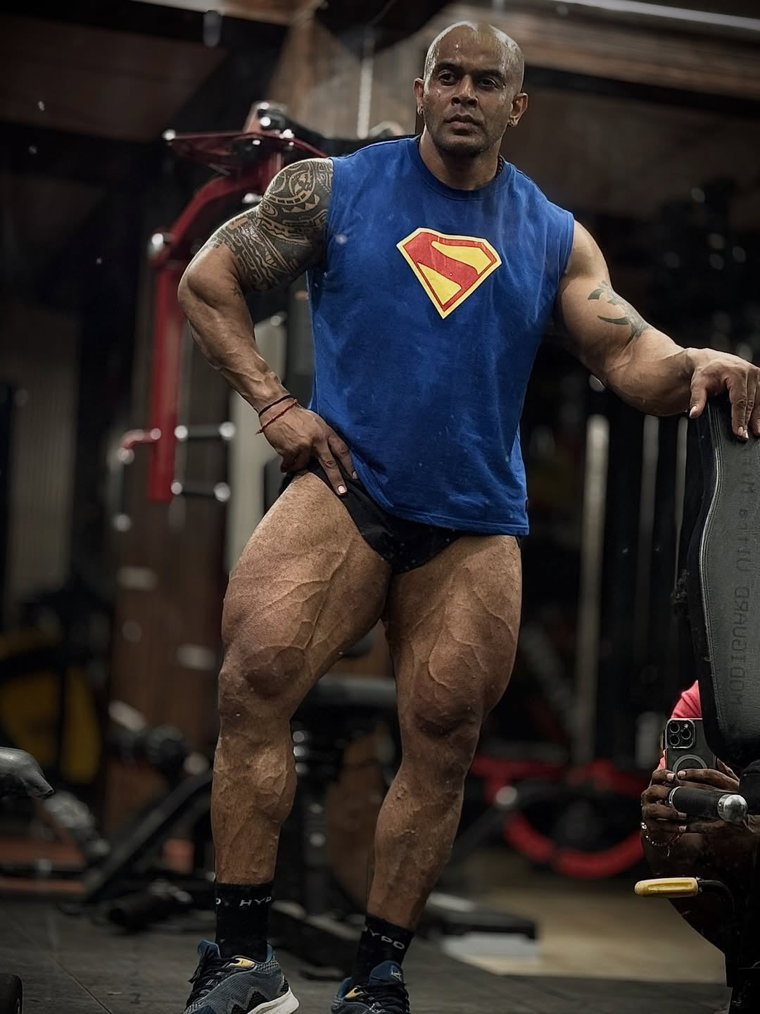 Royal Blue - T104 - Super Man - Crop Cut-Offs