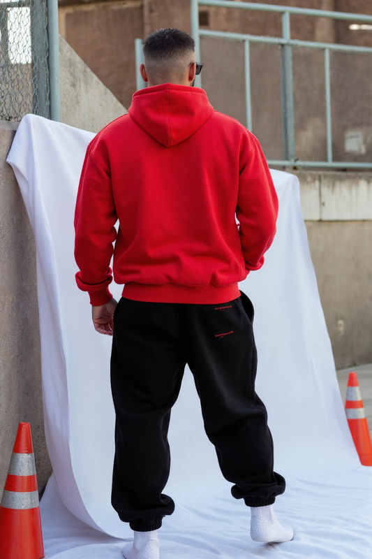 Red + Black - Hoodie And Sweatpants - Co-ord Set