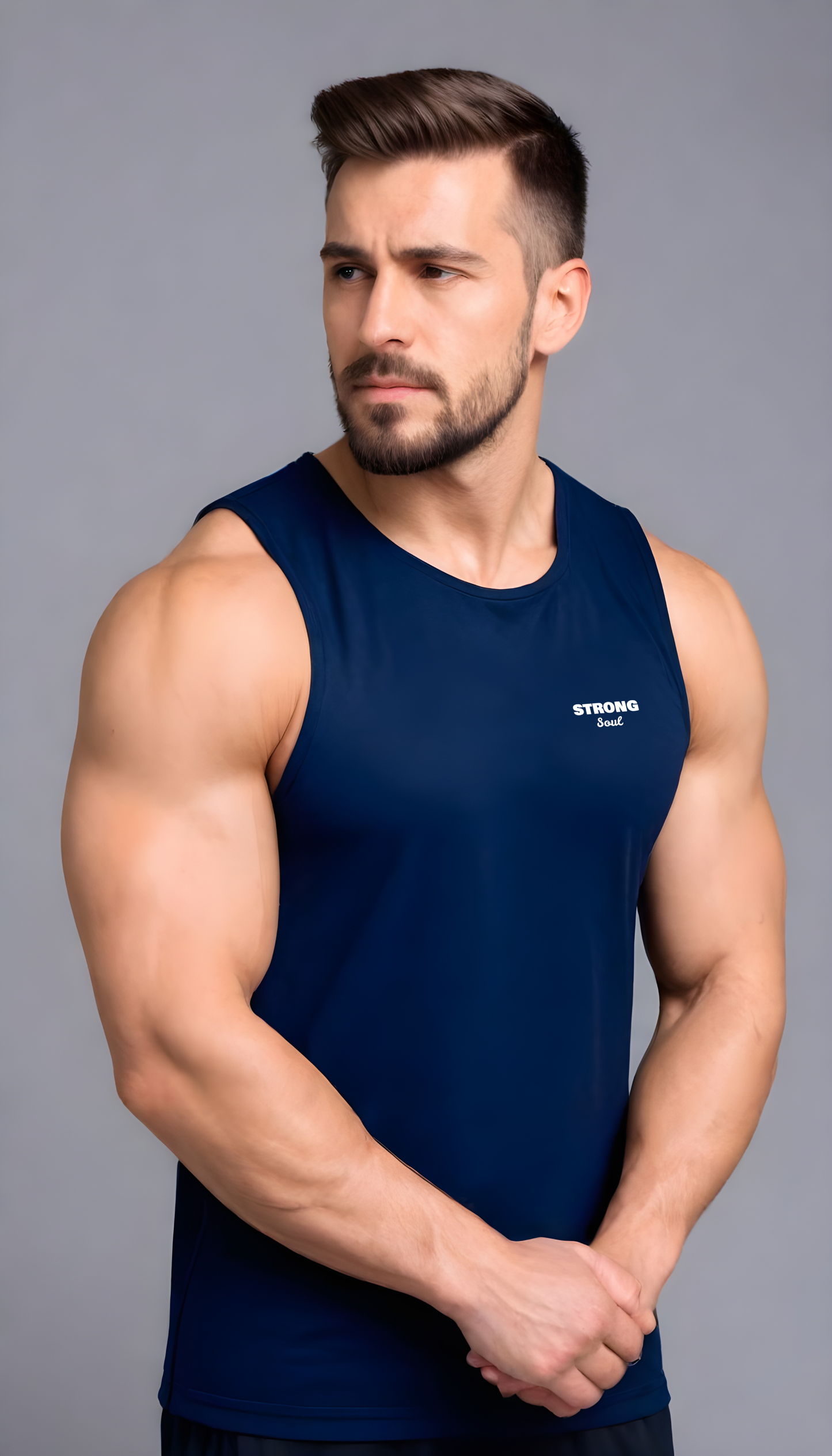 Blue StrongFlex Elite Tank - Apple Cut Strong Soul Tanks