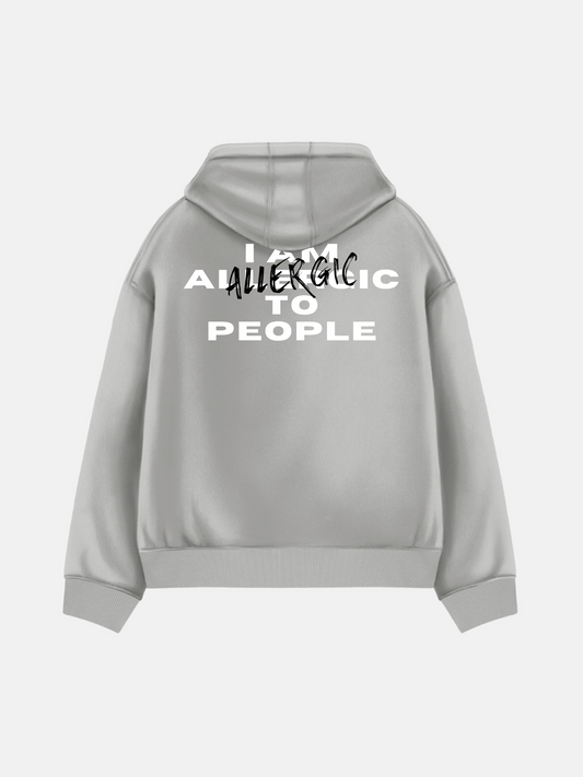 I Am Allergic to People - Light Grey - Oversize Hoodie - 400 GSM