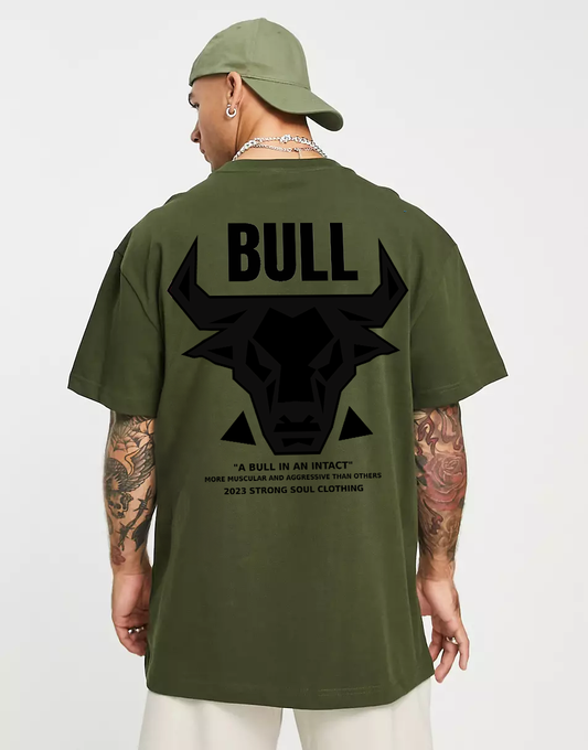 Bull - Army Green - Oversized T Shirt