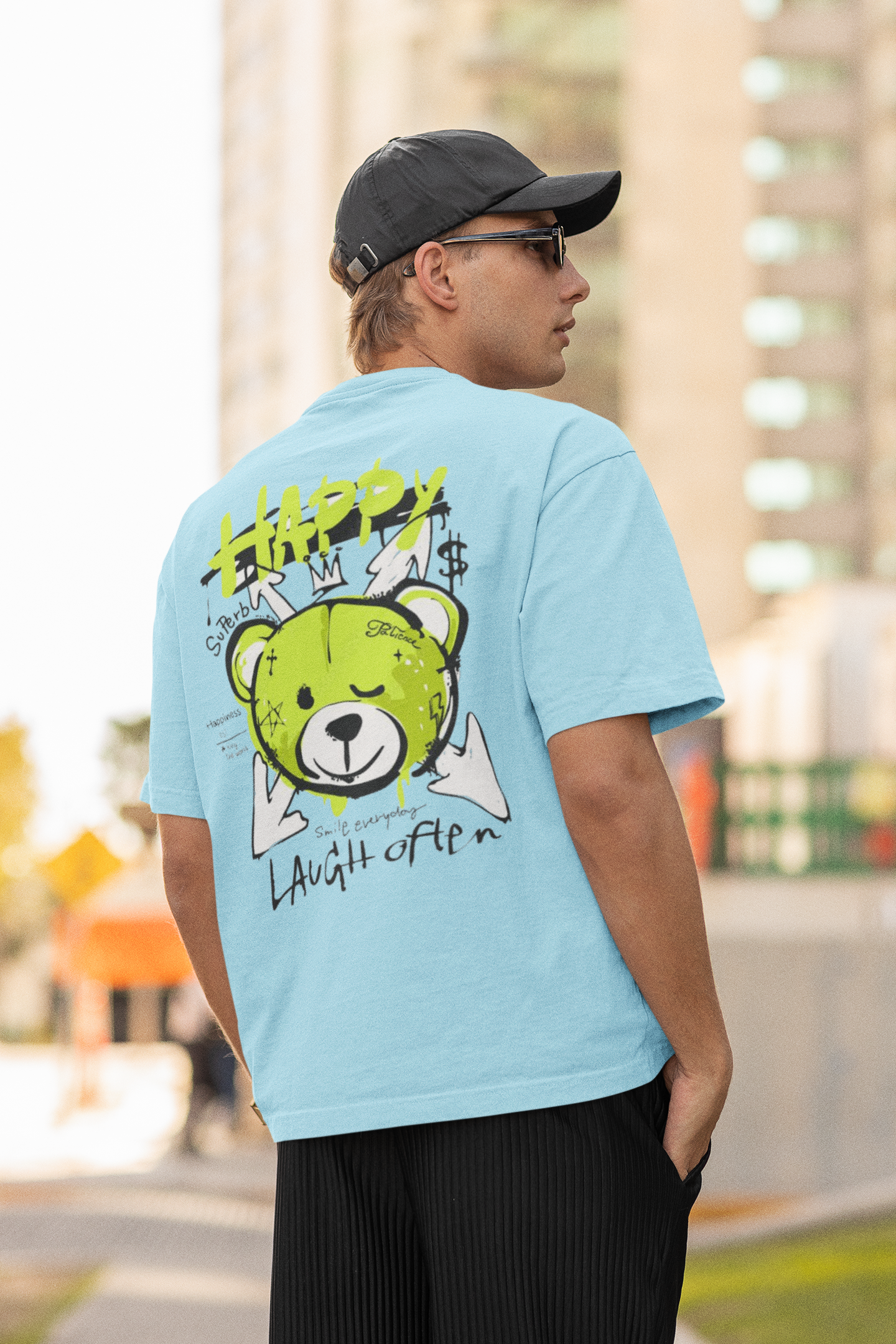 Happy Bear - Gym Oversized T Shirt Strong Soul Shirts & Tops