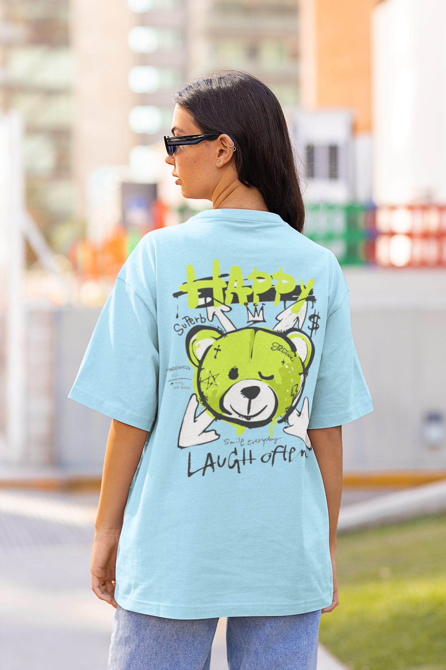 Happy Bear - Gym Oversized T Shirt Strong Soul Shirts & Tops