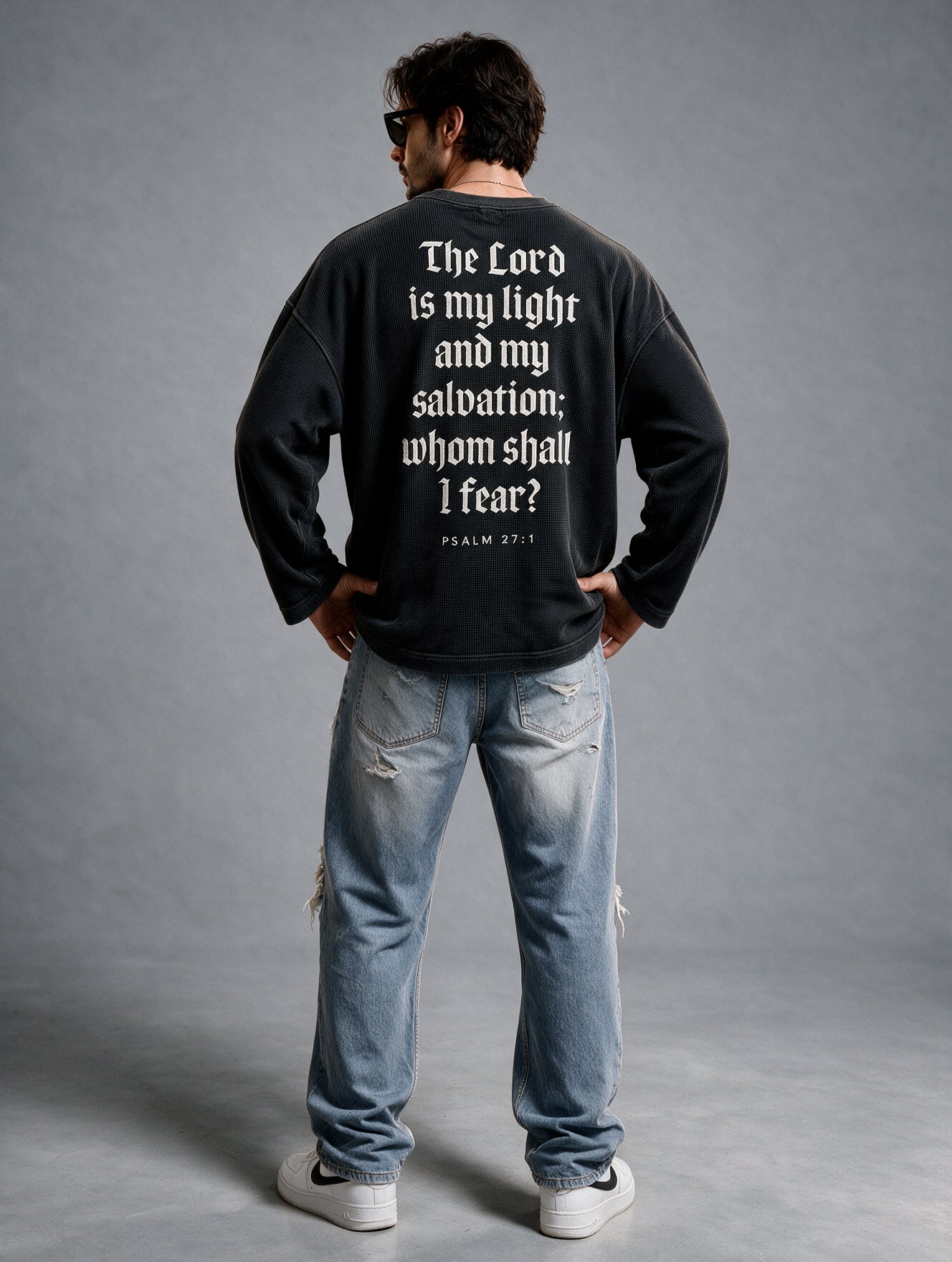 Charcoal Grey - Son of God - Waffle Long Sleeve