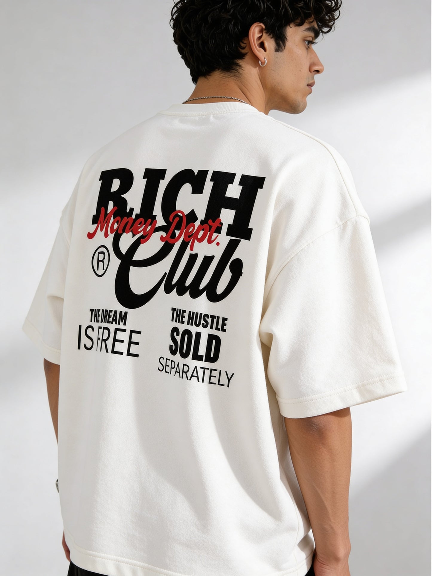 T-Shirt - White - Money Dept - Oversized (Copy) Strong Soul Shirts & Tops