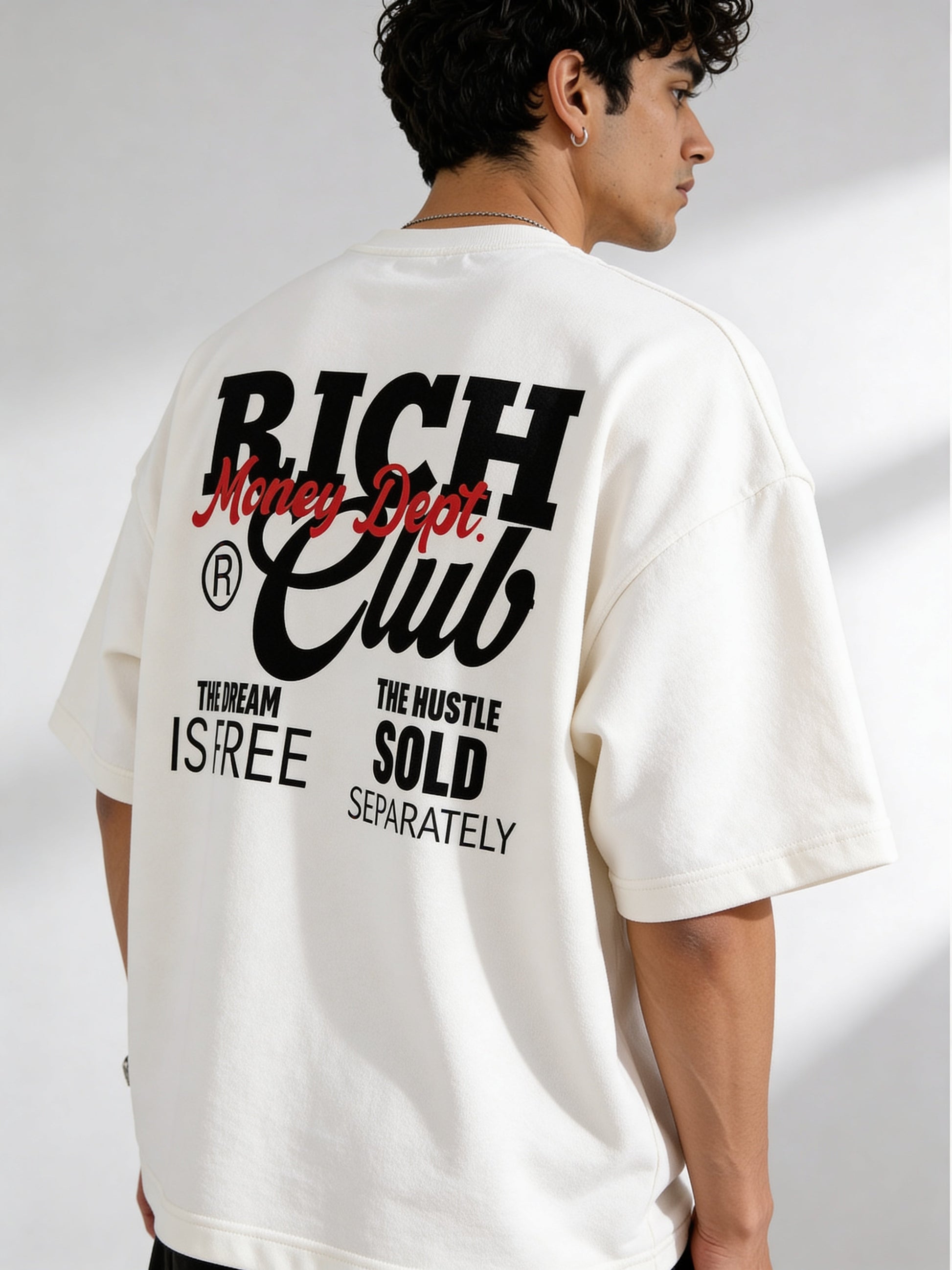 T-Shirt - White - Money Dept - Oversized (Copy) Strong Soul Shirts & Tops