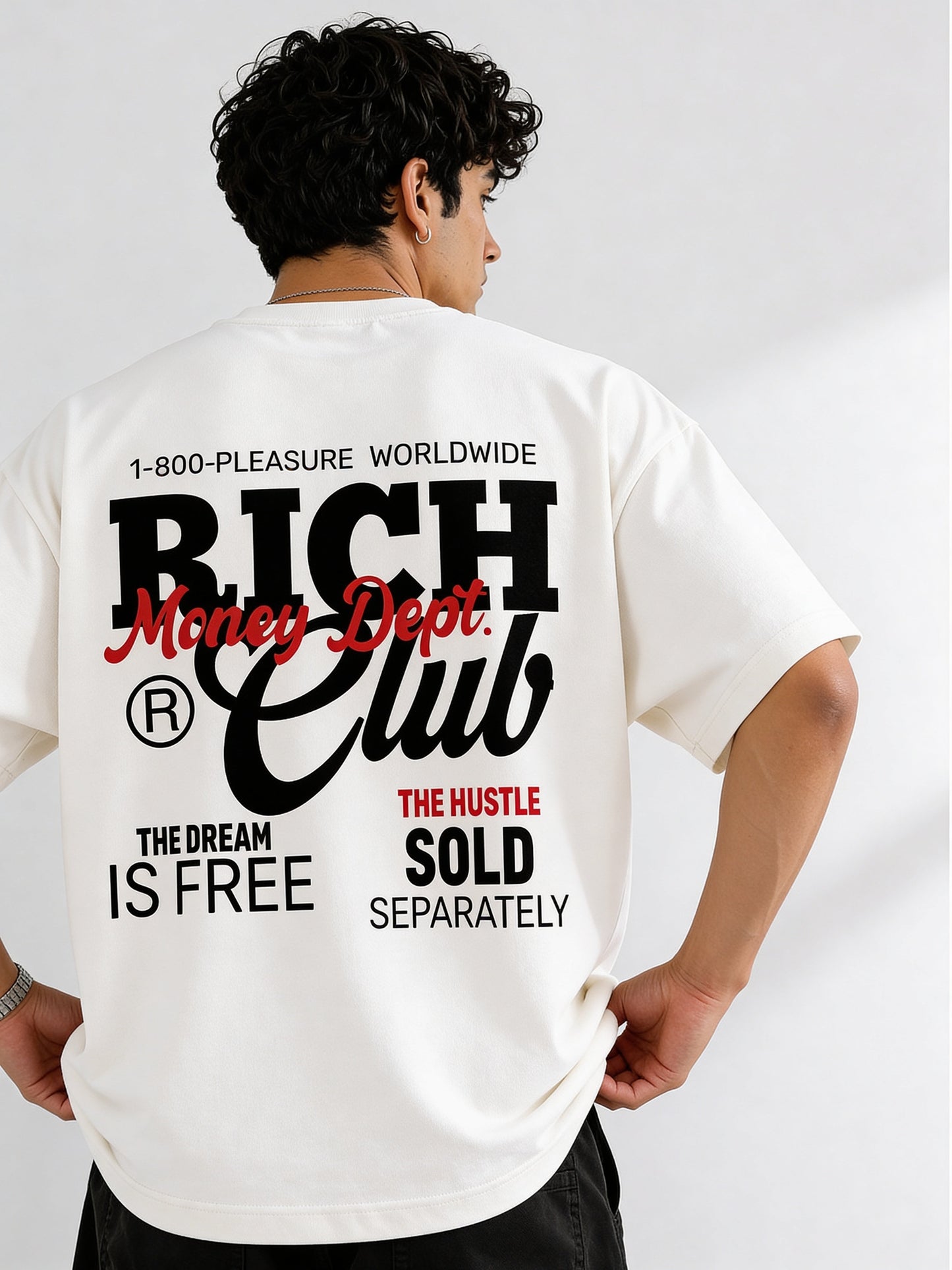 T-Shirt - White - Money Dept - Oversized (Copy) Strong Soul Shirts & Tops