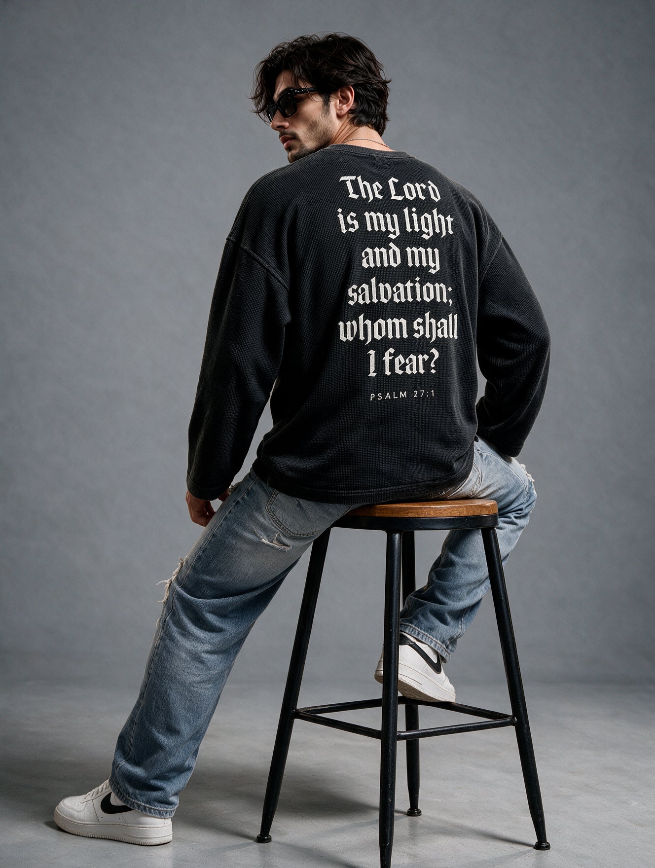 Charcoal Grey - Son of God - Waffle Long Sleeve